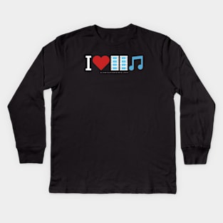 LIMITED EDITION - I Love Film Music (For Dark Coloured Tops) Kids Long Sleeve T-Shirt